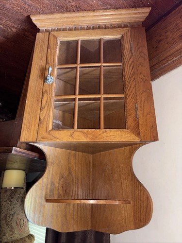 Vintage oak curio corner - vintage,