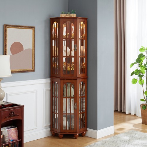High corner curio cabinet - high,
