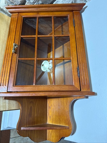 Vintage oak curio corner - vintage,