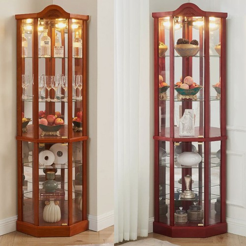 Lighted curio cabinet corner - curio,